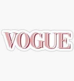 the word voque in pink sticker