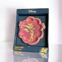 the tinker bell wall clock is in its box