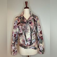 Size :Xs Condition: New/Unworn Without Tags Color: Pink Floral Floral Dress Moto Jacket, Zara Jackets, Moto Jacket, Pink Floral, Jackets & Coats, Jackets For Women, Zara, Outfit Inspo, Plus Fashion