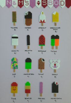 an ice cream poster with different types of ice cream on it