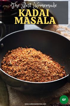 the best homemade kadal masala recipe in a skillet with text overlay