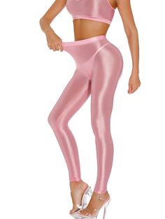 Satin Leggings, Aerobic Outfits, Trendy Bodysuits, Plastic Girl, Trendy Blazers, Leather Leggings Fashion, Leotard Fashion, Trendy Bottoms, Trendy Activewear