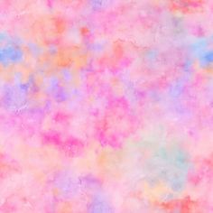 an abstract painting with pink, blue and yellow colors in the sky or watercolors