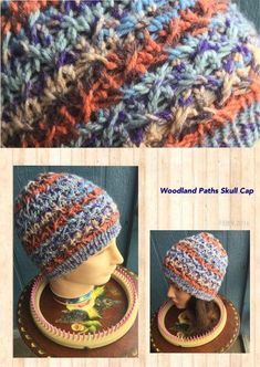 Woodland Path Cap Knitting Loom Patterns, Woodland Paths, Hat Loom, Woodland Path, Loom Hats, Loom Knit Hat, Loom Knitting Stitches, Knitting Bag Pattern, Loom Knitting Projects