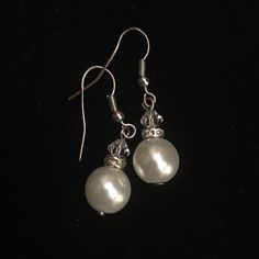 Dangly Pearl Earrings Classic Party Earrings With Ear Wire, Classic Adjustable Earrings For Formal Occasions, Nickel Free Dangle Pearl Earrings For Party, Party Nickel Free Dangle Pearl Earrings, Adjustable Dangle Earrings For Evening, Classic Handmade Earrings For Party, Classic Party Crystal Earrings With Ear Wire, Classic Dangle Crystal Earrings For Parties, Classic Crystal Dangle Earrings For Party