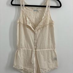 Size Xs No Tags, But Never Worn Just Enough Sheerness To Feel Sexy Can Be See Through If You Wear Dark Colors Underneath Summer Cotton Jumpsuits And Rompers For Daywear, Sleeveless Lace Trim Jumpsuit, Sleeveless Cotton Jumpsuits And Rompers For Daywear, Cotton Sleeveless Jumpsuits And Rompers For Daywear, Sleeveless Cotton Jumpsuit For Daywear, Cotton Sleeveless Jumpsuit For Daywear, Fitted Casual Sleepwear With Lace Trim, Blue Romper, Dark Wear