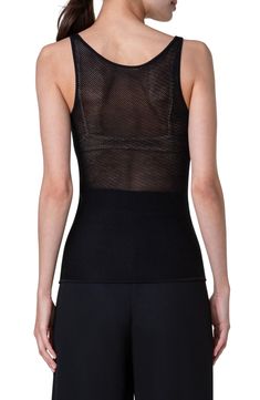 The naked dressing craze that swept the 2024 runways makes an appearance with a daring mesh tank crafted entirely from lightweight silk. 23" length (size 4) Scoop neck Sheer; base layer shown not included Lined 100% silk Dry clean Imported Designer Clothing Mesh Tank Top, Black Tank Dress, Silk Tank Top, Silk Tank, Fragrance Design, Tank Top Cami, Black Tank, Styling Tools, Knit Tanks