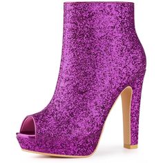 These glitter boots have a peep toe, a chunky heel, and a zipper closure. The shining glitter upper part gives these boots a fashion feel, and the heels are perfect for a night out on the town. The open design provides breezy comfort for your feet. With the moderate heel height, the heels make you feel more comfortable. Team them with your favorite dress and colorful accessories for a glamorous party look this season. Great for your mother, girlfriend, sister, or friend as a gift. High Heel Platform Boots With Zipper For Party, Party High Heel Platform Boots With Zipper Closure, Party Platform Boots With Zipper Closure And High Heel, Ankle-high Party Boots With Zipper Closure, Party Ankle Boot Heels With Zipper Closure, Glamorous High Heel Boots With Zipper Closure, Party Heeled Boots With Zipper And Round Toe, Party Open Toe Boots With Zipper Closure, Party Boots With Zipper Closure And Round Toe