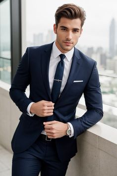 Royal Tuxedo, Men Fashion Outfits, Law Aesthetic, Pose Pengantin, Best Suits For Men, Stylish Mens Suits, Blazer Outfits Men, Blue Suit Men, Classy Suits