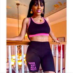 This Is Super Sexy To Do Your Exercises Or Just Out Doing A Walk.See Description In Listing. And Please Ask Questions. High Stretch Pink Casual Crop Top, Trendy Sports Bra For Loungewear, Trendy Fitted Sports Bra For Loungewear, Pink Stretch Crop Top With Letter Print, Black Athleisure Crop Top With Letter Print For Sports, Trendy Fitted Sports Bra For Gym, Trendy Black Stretch Activewear, Trendy Fitted Pink Sports Bra, Trendy Pink Fitted Sports Bra