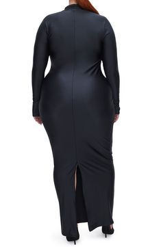 A plunging cowl neckline provides a stunning focal point for this figure-hugging maxi dress cut from the label's shape-defining stretch jersey fabric. 57" length (size medium) Slips on over head Cowl neck Long sleeves Back slit 82% nylon, 18% elastane Machine wash, tumble dry Imported Black Owned/Founded lined Jersey Maxi Dress, Contemporary Accessories, Concert Looks, Cowl Neck Long Sleeve, Maxi Jersey Dress, Kids Styles, Cowl Neckline, Contemporary Outfits, Sweaters And Leggings