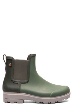 A grippy sole packed with rebound cushioning keeps you grounded in comfort when you step out in this sleek waterproof Chelsea boot. Waterproof: protects against rain, puddles and slush to keep feet dry in wet conditions Antimicrobial fabric engineered to inhibit the growth of odor-causing germs Moisture-wicking fabric engineered for dryness and comfort Cushioned insole Rubber and textile upper/synthetic lining and sole Imported Waterproof Green Boots For Outdoor, Waterproof Synthetic Boots With Round Toe, Waterproof Synthetic Boots For Outdoor Work, Waterproof Green Boots For Outdoor Work, Waterproof Synthetic Boots For Walking, Green Insulated Boots For Outdoor Work, Insulated Green Boots For Outdoor Work, Green Weatherproof Boots For Outdoor Work, Green Weatherproof Waterproof Boots For Fall