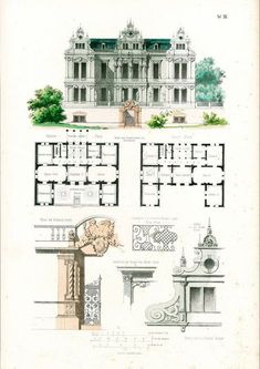 an old architectural drawing shows the various rooms in this house