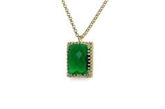 "Revel in the elegance of this Emerald necklace, a favorite from our collection of handmade necklaces. This gem necklace exudes luscious charm that you can wear on its own or with other matching pieces. Adorable gift jewelry for the season. ♥ Gemstone Type - Emerald (Lab Created) ♥ Gemstone Size - 13x18mm ♥ Gemstone Cut - Rectangle - More options available in the drop down menu ♥ Metal Type (Main Photo) - 14k Gold Filled - More options available in the drop down menu ♥ Length (Model Photo) - 45c Formal Necklace With Rectangular Gemstone Pendant, Rectangular Gemstone Necklace For Formal Occasions, Formal Gemstone Necklace With Rectangular Pendant, Formal Rectangular Gemstone Necklace, Elegant Oblong Gemstone Jewelry, Elegant Formal Necklace With Rectangular Stone Pendant, Elegant Necklace With Rectangular Stone For Formal Occasions, Elegant Necklace With Rectangular Stone For Formal Events, Elegant Formal Necklace With Rectangular Stone