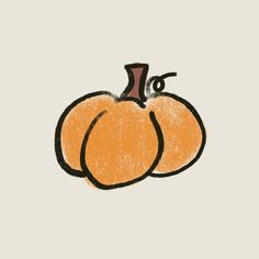 a drawing of a pumpkin on a white background