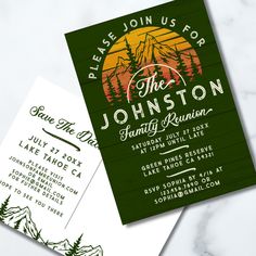 two business cards for the johnston family reunion