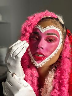 Broken Doll Makeup, Heart Face Makeup, Heart Makeup, Horror Make-up, Burning Man Costume, Broken Doll, Face Art Makeup, Graphic Makeup, Drag Makeup