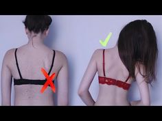 two women wearing bras with green tickes on their backs