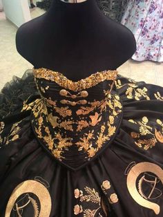 Black And Goldquinceanera Dresses, Black And Gold Xv Dress, Black And Gold Charro Quinceanera Dresses, Black Charo Quince Dress, Black And Gold Quinceanera Theme Dress, Black And Gold 15 Dresses, Black Charro Dress, Gold And Black Quinceanera Dresses, Black Charro Quince Dress