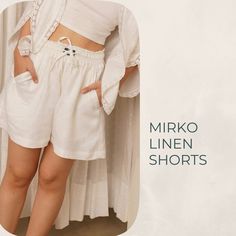 Our MIRKO 100% Linen Shorts is your perfect summer companion. Wear to your office, bar or the park, Linen is Elegant, Classy & Sexy.⭐ White High-waisted Linen Bermuda Shorts, White Linen Shorts With Built-in Shorts, White Linen Shorts With Pockets, White Linen Bermuda Shorts With Pockets, Linen Shorts Women, Office Bar, Shorts For Women, Linen Shorts, Linen Women