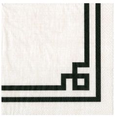 a black and white border on a napkin with an image of a square in the center