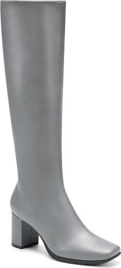 Aerosoles Micah Boot (Women) | Nordstromrack Sleek Fitted Faux Leather Knee-high Boots, Sleek Fitted Knee-high Faux Leather Boots, Square Toe Faux Leather Knee-high Boots For Party, Fitted Knee-high Boots With Pointed Toe In Polyurethane, Faux Leather Square Toe Knee-high Boots For Party, Square Toe Knee-high Boots For Party, Sleek Faux Leather Platform Boots, Sleek Fitted Faux Leather Heeled Boots, Wide Calf Knee-high Boots For Party