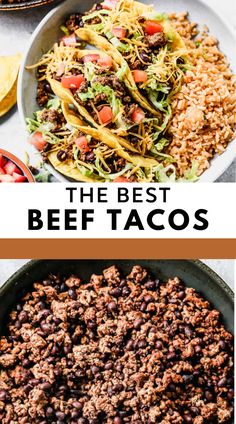 A plate of ground beef tacos in crispy fried corn tortillas, topped with fresh lettuce, cheese, and tomatoes, showcasing the best taco recipe for any occasion. Best Taco Recipe, Fried Corn Tortillas, Crispy Beef, Fried Corn, Ground Beef Tacos, Taco Recipe, Taco Night, Tacos Beef, Taco Recipes