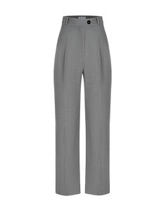 Straight-fit pleated pants are a versatile piece for every eventuality. The pants have a comfortable high rise and are quite free in the hips area. The cut is straight from the hips downward.Pants have comfortable side and back pockets and wide belt loops. A zipper and metal button are located in the middle.The pants are made from woolen fabric in light grey and dark grey. Fabric is warm but not too heavy, so pants could be worn both in Winter and demi-season.Composition: 70% wool, 28% viscose, Loosely Fitted Tapered Leg Work Pants With Belt Loops, Chic Tapered Wide Leg Pants, Work Pants With Belt Loops And Tapered Leg, Straight Leg Work Pants With Belt Loops, Chic Tapered Leg Work Pants With Belt Loops, Chic Relaxed Fit Dress Pants With Belt Loops, Chic Tapered High-waist Pants, Chic High-waist Tapered Pants, Straight Leg Pants With Belt Loops For Workwear