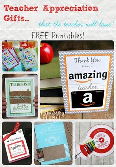 teacher appreciation gifts that are free printables