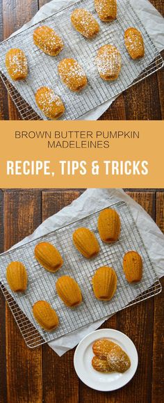 brown butter pumpkin cookies on a cooling rack with the words, recipe tips and tricks