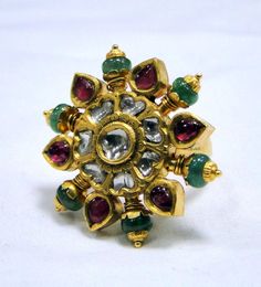 vintage antique 22 K gold natural Diamond ,Ruby and Emerald gemstone set Ring. Fully handmade one of type collection piece in very good condition. Usa ring size-7 ( we can adjust size), Diameter of top-3 cm, weight-13.130 grams, material-22 k gold, natural diamond , rubies and Emeralds. Traditional 22k Gold Ruby Ring, Antique Gold Multi-stone Emerald Ring, Antique Gold Emerald Ring With Multi-stone, Traditional Gold Ruby Ring With Stone Setting, Traditional Gold Emerald Anniversary Ring, Traditional Ruby Ring With Stone Setting, Traditional Ruby Rings For Ceremonial Occasions, Traditional Hallmarked Ruby Ring, Traditional Ceremonial Ruby Rings