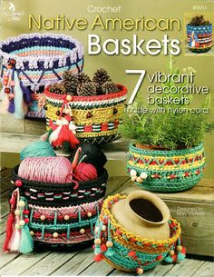 crochet native american baskets 7 vibrant decorative baskets