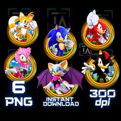 sonic the hedgehog and other cartoon characters are featured in this video game screen shot