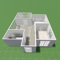 a floor plan for a house with the kitchen and living room separated into separate rooms