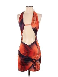 Shein Cocktail Dress Size: Small Orange Dresses - used. 8% ELASTANE, 92% POLYESTER, Halter, Print, Short, Sleeveless | Shein Cocktail Dress: Orange Print Dresses - Used - Size Small Orange Bodycon Halter Neck Dress, Orange Fitted Halter Neck Mini Dress, Fitted Orange Halter Dress For Spring, Orange Halter Neck Bodycon Dress, Fitted Orange Halter Dress For Vacation, Orange Dresses, Orange Print, Dress Orange, Print Dresses