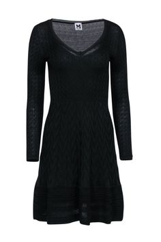 Current Boutique-Missoni - Black Long Sleeve Knit Dress Sz 4 Black Long Sleeve Knit Dress, 40 Dress, Chic Shop, Long Sleeve Knit Dress, Satin Slip, Knitwear Design, Jacket Design, Italian Fashion, Long Sleeve Knit