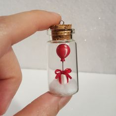 Miniature Animal Crossing Balloon Present Floating in a Glass - Etsy Clay Animal Crossing, Animal Crossing Balloon, Balloon Present, Tiny Bottles, Crafts With Glass Jars, Miniature Polymer Clay, Tiny Jars, Mini Glass Bottles, Mini Bottle