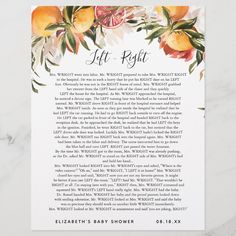 an orange and white floral poem on a marble background