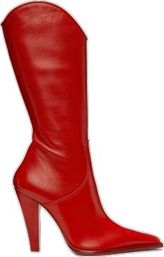 Red Pointed Toe Heeled Boots For Work, Chic Calf Leather Boots With Red Sole, Red Pointed Toe Boots For Work, Luxury Fitted Platform Boots With Pointed Toe, Fitted Luxury Platform Boots With Sculpted Heel, Elegant Red High Heeled Boots, Bold Pointed Toe Fitted Boots, Red High Heeled Boots For Work, Red Heeled Boots For Work