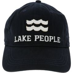 PREMIUM QUALITY: Hat, made from 100% high-quality cotton, comes packaged in a plastic polybag with a hang tag. A strap at the back of the hat allows for adjusting. IN-HOUSE DESIGN: "Lake People" text is embroidered and sewn-in with a frayed edge, as is the We People logo on the side of the hat. The brim features screen-printed text showing the "Lake People" logo. CARE INSTRUCTIONS: Wash by hand only with a damp cloth. Set out in the sun to dry. Outdoor Cotton Hats With Letter Print, Outdoor Cotton Hat With Letter Print, Cotton Outdoor Hat With Letter Print, Cotton Baseball Cap With Logo, Casual Cotton Dad Hat With Logo, Outdoor Cotton Hat With Embroidered Logo, Cotton Baseball Cap With Curved Brim And Logo, Canvas Snapback Hat With Embroidered Logo, Adjustable Outdoor Baseball Cap With Logo