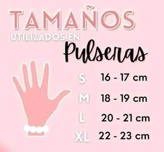 a pink poster with the words tamanos pulsenas written in spanish