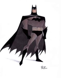 a drawing of the batman standing with his hands on his hips