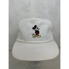 Vintage Mickey Mouse White Trucker Hat Cap Rope Walt Disney Nwt - Made In Usa. Hat Shows Signs Of Storage Disney Adjustable Baseball Cap, Adjustable Disney Baseball Cap, Mickey Mouse Baseball Cap, One Size Fits Most, Casual Cotton Hats With Mickey Mouse Detail, Casual Cotton Mickey Mouse Hats, Disney Adjustable Cap, Adjustable Disney Cap, Adjustable Mickey Mouse Cap, Adjustable Cotton Mickey Mouse Hat