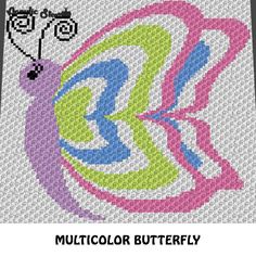 a cross stitch pattern with the name pretty butterfly