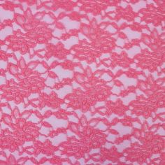 pink lace fabric with small flowers on it