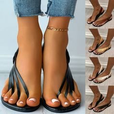 Back to College Tejiojio Clearance Sandals Women Open Toe Slippers Clip-Toe Shoes Comfy Casual Comfortable Beach Shoes - Walmart.com Shoes Walmart, Orthotic Flip Flops, Soft Sandals, Toe Slippers, Shoes Comfy, Open Toe Slippers, Rhinestone Flats, Comfy Sandals, Back To College