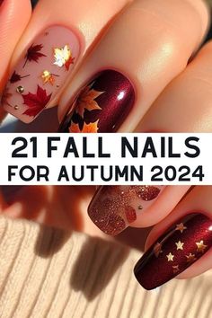 Nails For Autumn, Fall Gel Nails, Cute Nails For Fall, Pink Gel, Nails Green, Seasonal Nails, Nails Blue