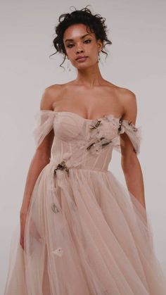 Off-the-shoulder midi gown with the tender embellishment ➤➤ Milla Dresses Tea Length Prom Dress With Boned Bodice, Prom Dress With Boned Bodice, Tea Length, Prom Tea-length Dress With Boned Bodice, Wedding Off-shoulder Organza Dress, Off-shoulder Tulle Dresses For Gala, Cocktail Dress With Corset Back And Tulle Material, Summer Evening Gown With Sweetheart Neckline, Spring Banquet Gown With Sweetheart Neckline, Banquet Dress With Sheer And Fitted Bodice