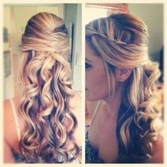 Half-Up Prom Hairstyles | Gallery of Prom Hairstyles For Long Hair Curly Half Up 2014 Fancy Hairstyles, Wedding Hair And Makeup, Long Hairstyles, Hair Dos, Cute Hair, Gorgeous Hair, Half Up