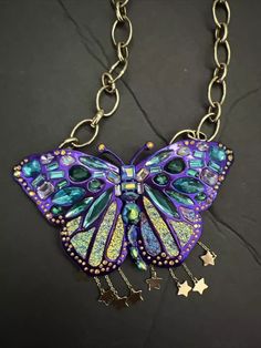 BETSEY JOHNSON YOU GIVE ME BUTTERFLIES BUTTERFLY STATEMENT NECKLACE | eBay Unique Butterfly Charm Pendant Necklace, Unique Pendant Necklace With Butterfly Charm, Butterfly Charm Necklace For Party, Butterfly Charm Pendant Necklace For Party, Butterfly Pendant Necklace For Party, Bohemian Butterfly Jewelry For Parties, Bohemian Necklace With Butterfly Charm, Handmade Butterfly Necklace For Parties, Butterfly Clothes